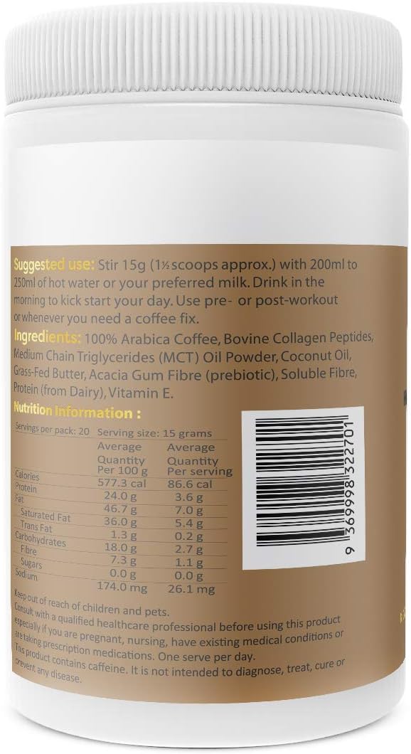 Brain and Brawn Collagen Coffee – Hydrolyzed Collagen & MCT Oil | 300g - Image 3