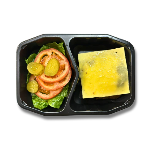 Caramelised Onion Burger with Romain, Tomato, Cheese Slice and Aioli - Image 4