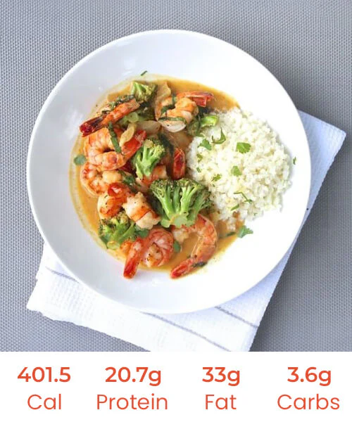 Curried Laksa Prawns with Cauliflower Rice & Crispy Tempeh (NDIS) - Image 2