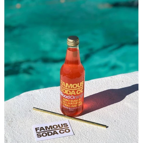 Famous Soda Co - (Blood Orange) - 330ml (NDIS) - Image 3