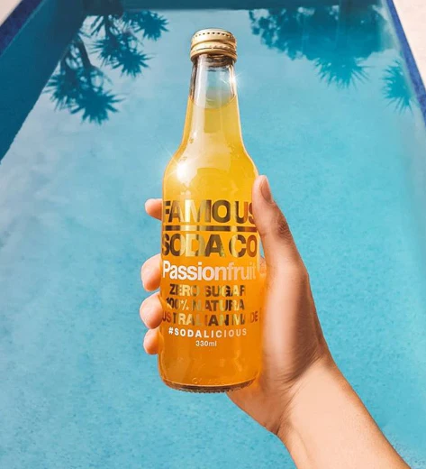 Famous Soda Co - (Passion Fruit) - 330ml (NDIS) - Image 3