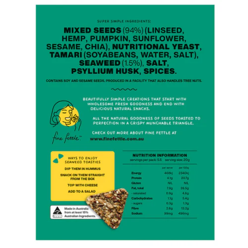 Fine Fettle Toasties (Seaweed) - 110g - Image 2