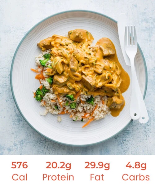 Free Range Butter Chicken with Stir-fried Broccoli Rice, Onions, and Capsicums - Image 3