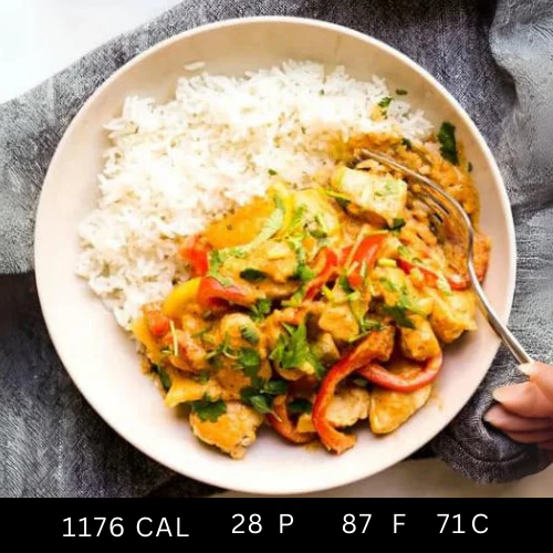 Free Range Thai Red Chicken Curry Served Over White Rice, Bok Choy & Bamboo Shoots (Gluten-free) - Image 4