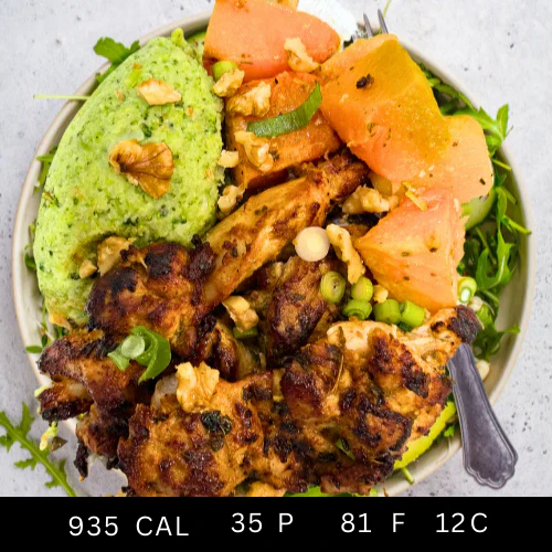 Greek Spiced Chicken with Cauliflower & Broccoli Skordalia (Gluten-free) - Image 4