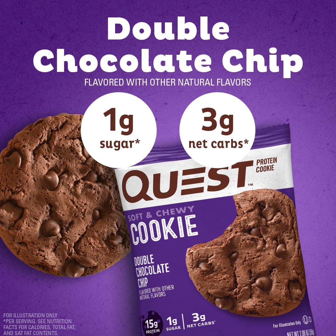 Quest Double Chocolate Chip Protein Cookie – High Protein, Low Carb | 12 Count - Image 3