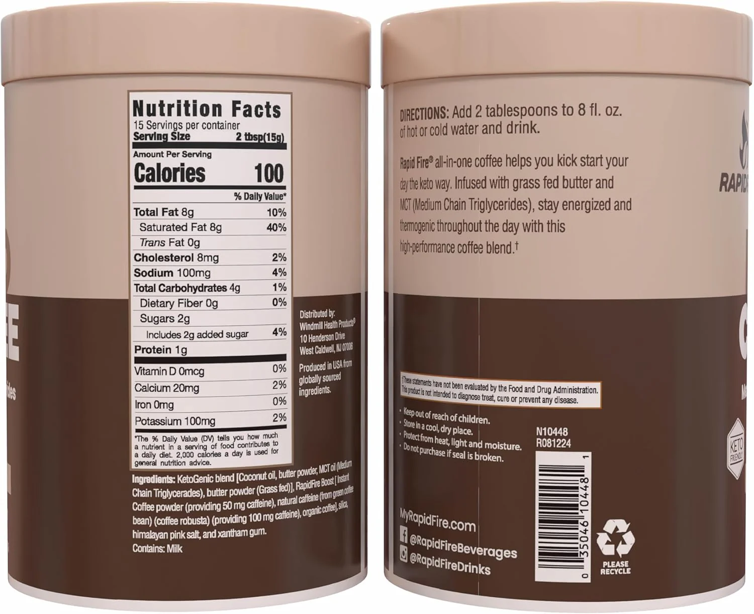 Rapid Fire Keto Coffee Mix – Instant, Fair Trade & Metabolism Support | 7.93 oz, 15 servings - Image 2