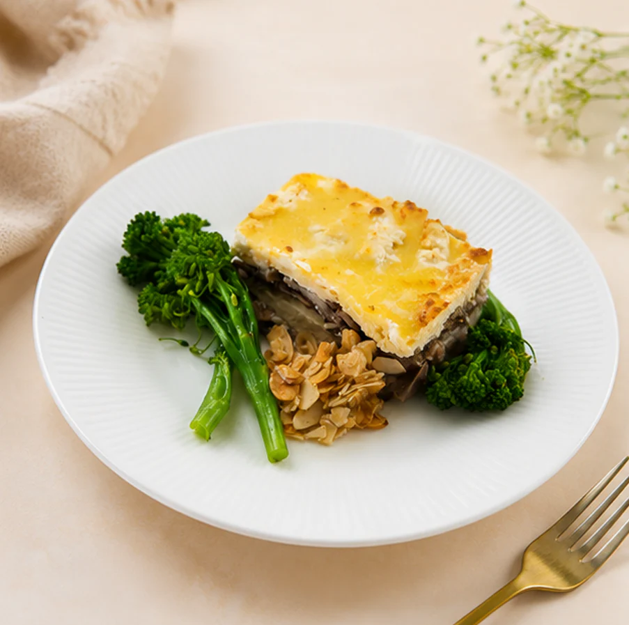 Ricotta and Mushroom Parmesan Lasagna with Blanched Broccollini - Image 2