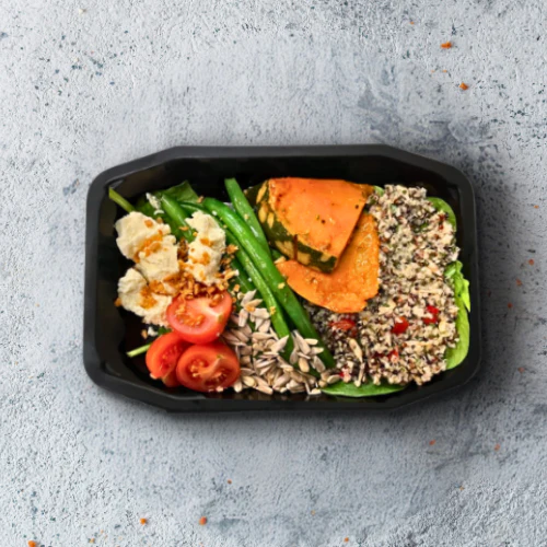 Vitality Salad Roast Pumpkin and Quinoa Salad with Spinach, Green Beans and Crumbled Feta Cheese (NDIS) - Image 3